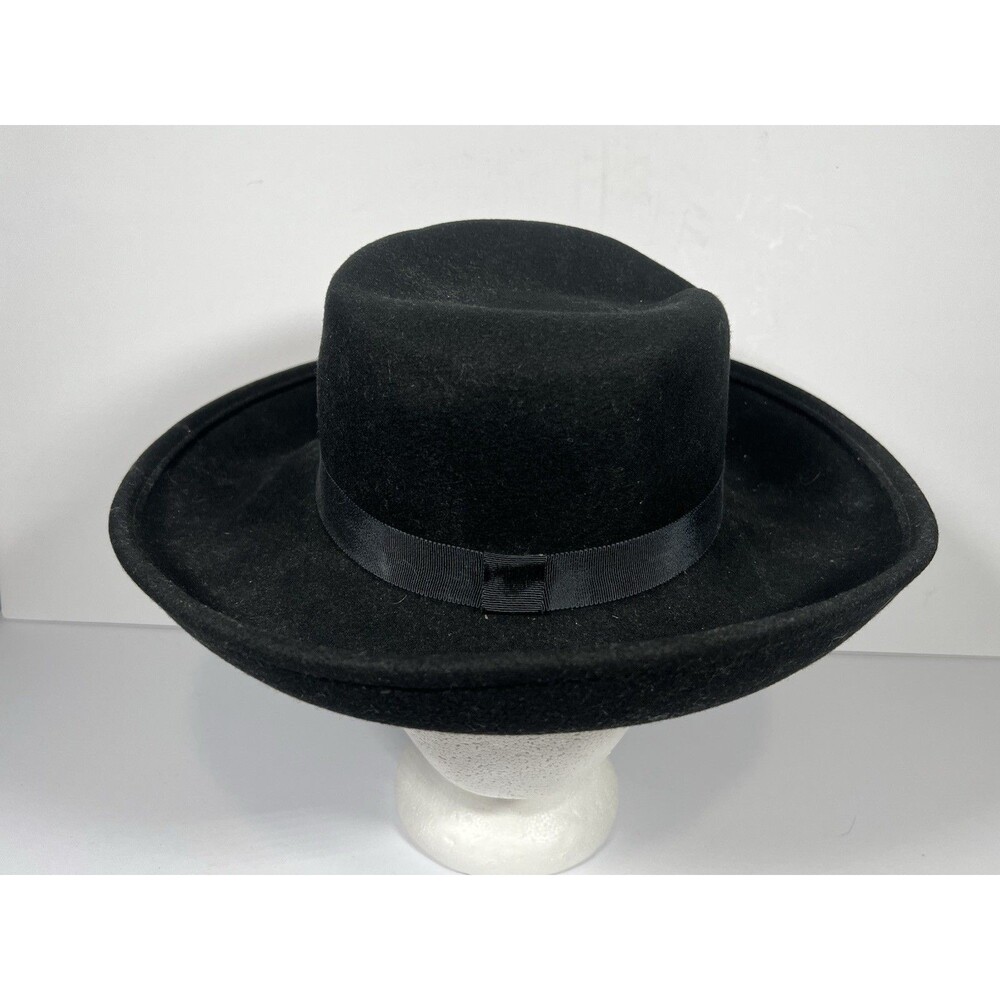 Vintage LiteFelt Black Wool Bowler Hat by Commodore Classic Derby Style